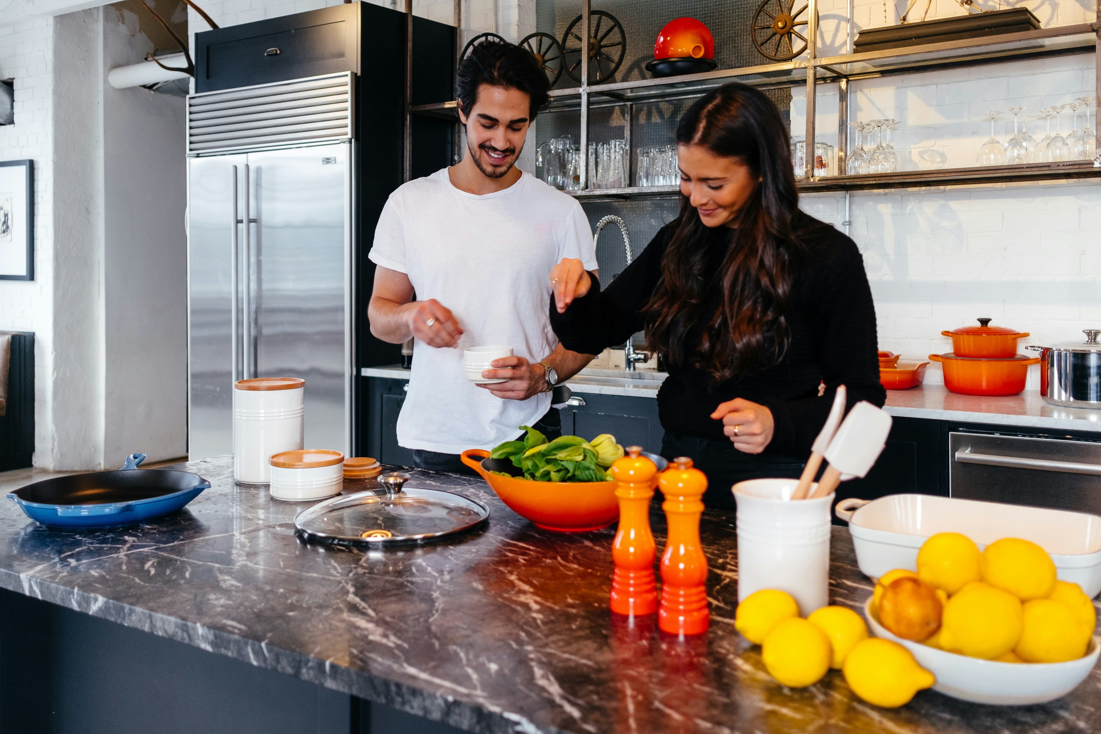 Couple in their kitchen